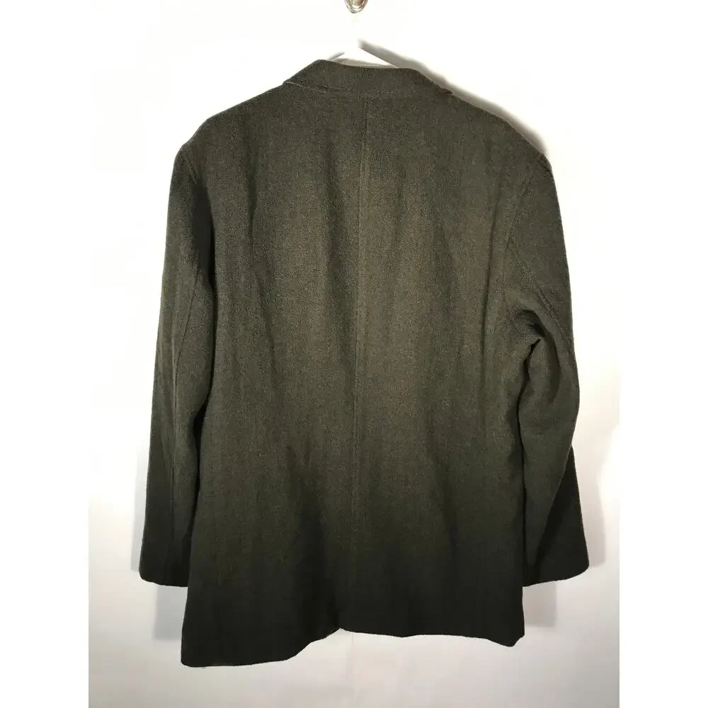 Nat Nast Jacket Blazer Large Mens Wool Olive Green Cashmere Silk Fall Winter L